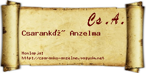Csarankó Anzelma névjegykártya